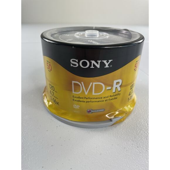 Sony DVD-R 50 Pack 4.7 GB 120 Min Blank Media Disc 1x-16x New Sealed - Picture 4 of 8